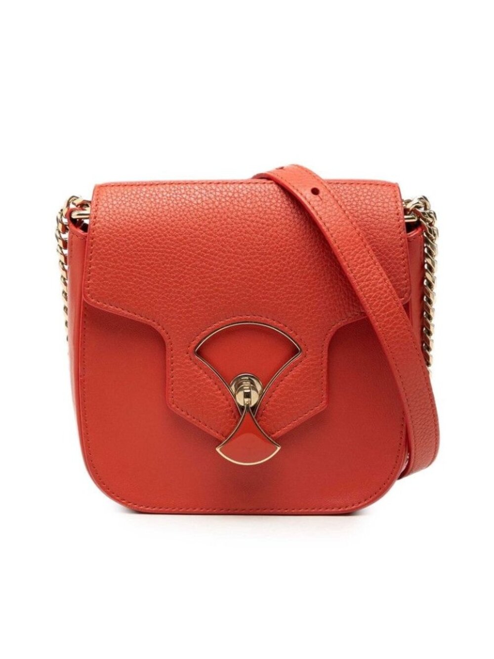 Bvlgari Diva's Dream Chain Shoulder Bag Orange Leather